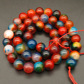 Natural Agate,Double Agate,Faceted Round,Dyed,Colorful,4mm,Hole:0.5mm,about 90pcs/strand,about 9g/strand,5 strands/package,15"(38cm),XBGB03444vbmb-L001