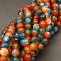Natural Agate,Double Agate,Faceted Round,Dyed,Colorful,4mm,Hole:0.5mm,about 90pcs/strand,about 9g/strand,5 strands/package,15"(38cm),XBGB03447ablb-L001