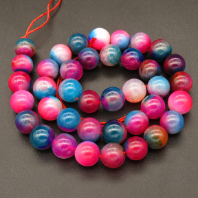 Natural Agate,Double Agate,Round,Dyed,Colorful,4mm,Hole:0.5mm,about 90pcs/strand,about 9g/strand,5 strands/package,15"(38cm),XBGB03453ablb-L001