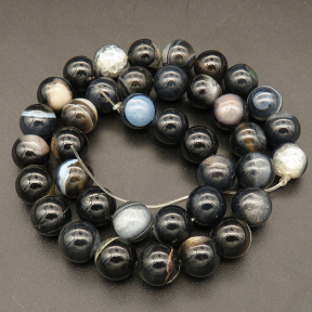 Natural Agate,Round,Dyed,Black,4mm,Hole:0.5mm,about 90pcs/strand,about 9g/strand,5 strands/package,15"(38cm),XBGB03465ablb-L001