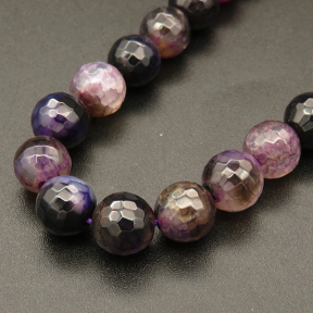 Natural Agate,Faceted Round,Dyed,Deep purple,4mm,Hole:0.5mm,about 90pcs/strand,about 9g/strand,5 strands/package,15"(38cm),XBGB03471vbmb-L001