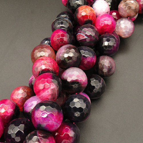 Natural Agate,Double Agate,Faceted Round,Dyed,Colorful,18mm,Hole:1.5mm,21pcs/strand,about 170g/strand,5 strands/package,15"(38cm),XBGB03480vila-L001