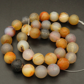 Natural Agate,Weathered Agate,Frosted Round,Dyed,Mixed color,4mm,Hole:0.5mm,about 90pcs/strand,about 9g/strand,5 strands/package,15"(38cm),XBGB03507ablb-L001