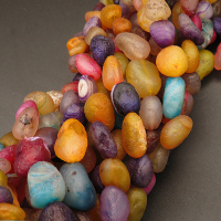 Natural Agate,Weathered Agate,Frosted Nugget,Dyed,Mixed color,8*10~10*17mm,Hole:1mm,about 31pcs/strand,about 50g/strand,5 strands/package,15"(38cm),XBGB03510ahlv-L001
