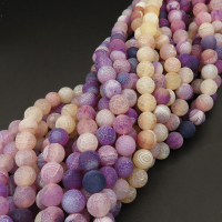 Natural Weathered Agate,Frosted Round,Dyed,Purple,4mm,Hole:0.5mm,about 90pcs/strand,about 9g/strand,5 strands/package,15"(38cm),XBGB03522ablb-L001