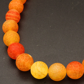Natural Weathered Agate,Frosted Round,Dyed,Orange,4mm,Hole:0.5mm,about 90pcs/strand,about 9g/strand,5 strands/package,15"(38cm),XBGB03525ablb-L001