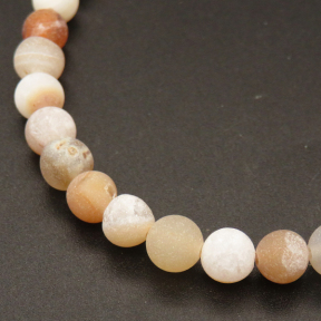 Natural Weathered Agate,Frosted Round,Dyed,Beige,4mm,Hole:0.5mm,about 90pcs/strand,about 9g/strand,5 strands/package,15"(38cm),XBGB03528ablb-L001