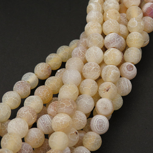 Natural Weathered Agate,Frosted Round,Dyed,Beige,4mm,Hole:0.5mm,about 90pcs/strand,about 9g/strand,5 strands/package,15"(38cm),XBGB03534ablb-L001