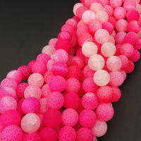 Natural Weathered Agate,Frosted Round,Dyed,Rose red,4mm,Hole:0.5mm,about 90pcs/strand,about 9g/strand,5 strands/package,15"(38cm),XBGB03555ablb-L001