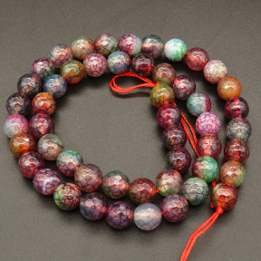 Natural Agate,Dragon Veins Agate,Faceted Round,Dyed,Colorful,4mm,Hole:0.5mm,about 90pcs/strand,about 9g/strand,5 strands/package,15"(38cm),XBGB03594vbmb-L001