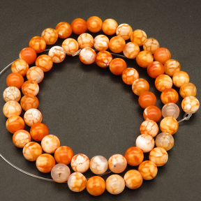 Natural Agate,Ice Burst Agate,Round,Dyed,Orange,4mm,Hole:0.5mm,about 90pcs/strand,about 9g/strand,5 strands/package,15"(38cm),XBGB03606ablb-L001