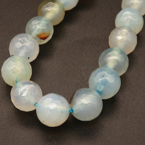 Natural Agate,Faceted Round,Dyed,Cyan,4mm,Hole:0.5mm,about 90pcs/strand,about 9g/strand,5 strands/package,15"(38cm),XBGB03639vbmb-L001