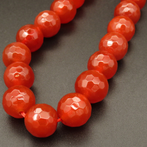 Natural Agate,Faceted Round,Dyed,Red,4mm,Hole:0.5mm,about 90pcs/strand,about 9g/strand,5 strands/package,15"(38cm),XBGB03675vbmb-L001