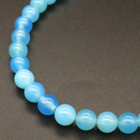 Natural Agate,Round,Dyed,Blue,4mm,Hole:0.5mm,about 90pcs/strand,about 9g/strand,5 strands/package,15"(38cm),XBGB03681ablb-L001