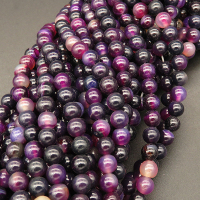 Natural Agate,Round,Dyed,Deep purple,4mm,Hole:0.5mm,about 90pcs/strand,about 9g/strand,5 strands/package,15"(38cm),XBGB03696ablb-L001