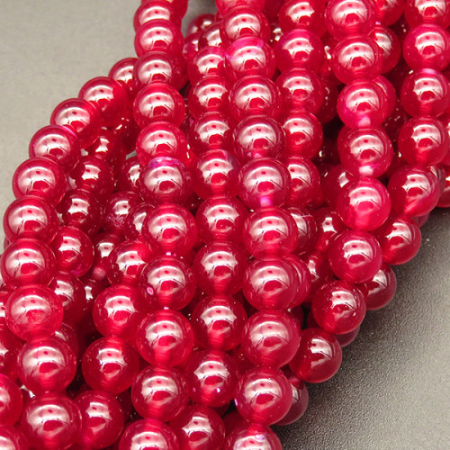 Natural Agate,Round,Dyed,Deep rose red,4mm,Hole:0.5mm,about 90pcs/strand,about 9g/strand,5 strands/package,15"(38cm),XBGB03714ablb-L001