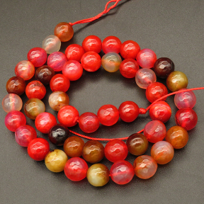 Natural Agate,Faceted Round,Dyed,Red,4mm,Hole:0.5mm,about 90pcs/strand,about 9g/strand,5 strands/package,15"(38cm),XBGB03729vbmb-L001