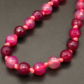 Natural Agate,Faceted Round,Dyed,Rose red,4mm,Hole:0.5mm,about 70pcs/strand,about 9g/strand,5 strands/package,15"(38cm),XBGB03753vbmb-L001