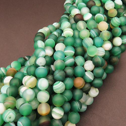 Natural Agate,Striped Agate,Round,Frosted,Dyed,Grass green,6mm,Hole:0.8mm,about 63pcs/strand,about 22g/strand,5 strands/package,15"(38cm),XBGB03768vbnb-L001