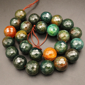 Natural Agate ,Round,Faceted,Dyed,Dark Green,16mm,Hole:1.5mm,about 24pcs/strand,about 120g/strand,5 strands/package,15"(38cm),XBGB03807vihb-L001