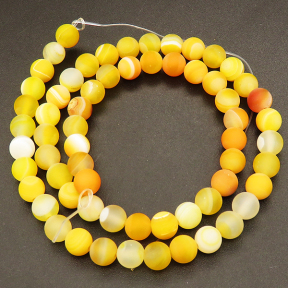 Natural Agate ,Round,Frosted,Dyed,Yellow,6mm,Hole:0.8mm,about 63pcs/strand,about 22g/strand,5 strands/package,15"(38cm),XBGB03822vbnb-L001