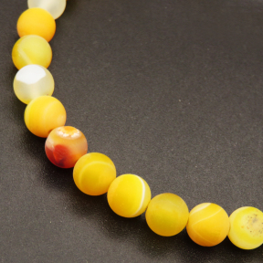 Natural Agate ,Round,Frosted,Dyed,Yellow,6mm,Hole:0.8mm,about 63pcs/strand,about 22g/strand,5 strands/package,15"(38cm),XBGB03822vbnb-L001