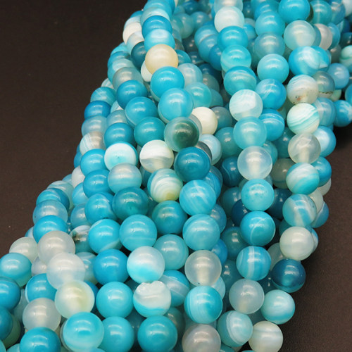 Natural Agate ,Round,Dyed,Sky Blue,6mm,Hole:0.8mm,about 63pcs/strand,about 22g/strand,5 strands/package,15"(38cm),XBGB03825vbnb-L001