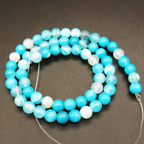 Natural Agate ,Round,Dyed,Sky Blue,6mm,Hole:0.8mm,about 63pcs/strand,about 22g/strand,5 strands/package,15"(38cm),XBGB03825vbnb-L001
