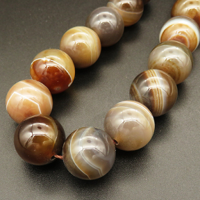 Natural Agate,Striped Agate,Round,Dyed,Dark Brown,16mm,Hole:1.2mm,about 24pcs/strand,about 120g/strand,5 strands/package,15"(38cm),XBGB03831aivb-L001