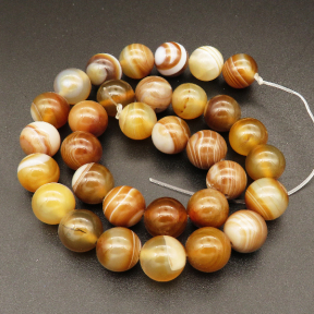 Natural Agate,Striped Agate,Round,Dyed,Brown,12mm,Hole:1mm,about 32pcs/strand,about 80g/strand,5 strands/package,15"(38cm),XBGB03834vhmv-L001