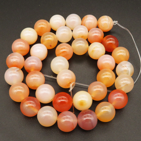 Natural Agate ,Round,Dyed,Orange,10mm,Hole:1mm,about 38pcs/strand,about 55g/strand,5 strands/package,15"(38cm),XBGB03870bhia-L001