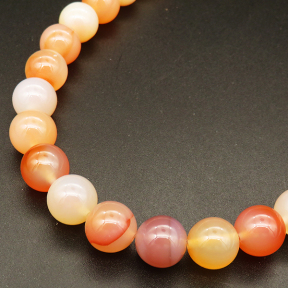Natural Agate ,Round,Dyed,Orange,10mm,Hole:1mm,about 38pcs/strand,about 55g/strand,5 strands/package,15"(38cm),XBGB03870bhia-L001