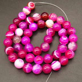 Natural Agate,Striped Agate,Round,Dyed,Rose red,8mm,Hole:1mm,about 48pcs/strand,about 36g/strand,5 strands/package,15"(38cm),XBGB03873vbpb-L001