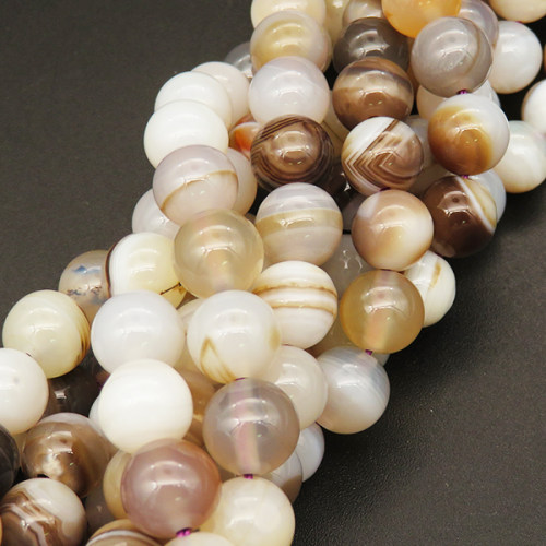 Natural Agate,Striped Agate,Round,Dyed,Brown,8mm,Hole:1mm,about 48pcs/strand,about 36g/strand,5 strands/package,15"(38cm),XBGB03876vbpb-L001