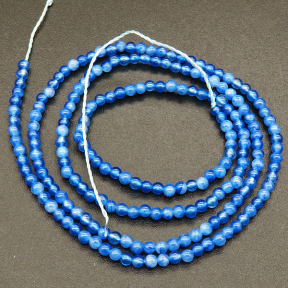 Natural Alabaster,Round,Dyed,Blue,2mm,Hole:0.4mm,about 190pcs/strand,about 3g/strand,5 strands/package,15"(38cm),XBGB03888vbmb-L001