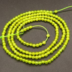 Natural Alabaster,Round,Dyed,Fluorescent green,2mm,Hole:0.4mm,about 190pcs/strand,about 3g/strand,5 strands/package,15"(38cm),XBGB03909vbmb-L001