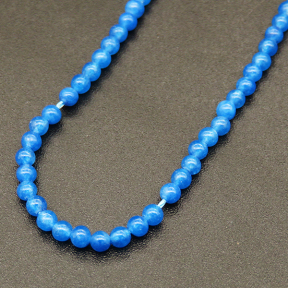 Natural Alabaster,Round,Dyed,Blue,2mm,Hole:0.4mm,about 190pcs/strand,about 3g/strand,5 strands/package,15"(38cm),XBGB03915vbmb-L001