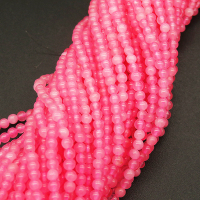 Natural Alabaster,Round,Dyed,Pink,2mm,Hole:0.4mm,about 190pcs/strand,about 3g/strand,5 strands/package,15"(38cm),XBGB03918vbmb-L001