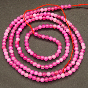 Natural Alabaster,Round,Dyed,Dark Pink,2mm,Hole:0.4mm,about 190pcs/strand,about 3g/strand,5 strands/package,15"(38cm),XBGB03921vbmb-L001