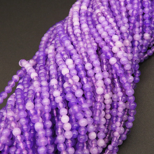Natural Alabaster,Round,Dyed,Purple,3mm,Hole:0.4mm,about 125pcs/strand,about 6g/strand,5 strands/package,15"(38cm),XBGB03924vbnb-L001