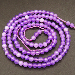 Natural Alabaster,Round,Dyed,Purple,3mm,Hole:0.4mm,about 125pcs/strand,about 6g/strand,5 strands/package,15"(38cm),XBGB03924vbnb-L001