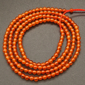 Natural Agate,Round,Dyed,Orange,2mm,Hole:0.4mm,about 190pcs/strand,about 3g/strand,5 strands/package,15"(38cm),XBGB03930bhia-L001
