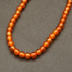Natural Agate,Round,Dyed,Orange,2mm,Hole:0.4mm,about 190pcs/strand,about 3g/strand,5 strands/package,15"(38cm),XBGB03930bhia-L001