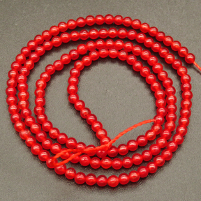 Natural Alabaster,Round,Dyed,Red,2mm,Hole:0.4mm,about 190pcs/strand,about 3g/strand,5 strands/package,15"(38cm),XBGB03933vbmb-L001