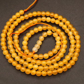 Natural Alabaster,Round,Dyed,Golden,3mm,Hole:0.4mm,about 125pcs/strand,about 6g/strand,5 strands/package,15"(38cm),XBGB03936vbnb-L001
