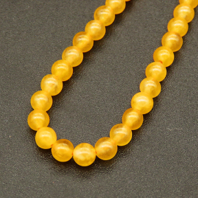 Natural Alabaster,Round,Dyed,Golden,3mm,Hole:0.4mm,about 125pcs/strand,about 6g/strand,5 strands/package,15"(38cm),XBGB03936vbnb-L001