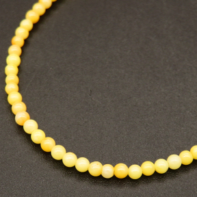 Natural Alabaster,Round,Dyed,Light yellow,2mm,Hole:0.4mm,about 190pcs/strand,about 3g/strand,5 strands/package,15"(38cm),XBGB03942vbmb-L001