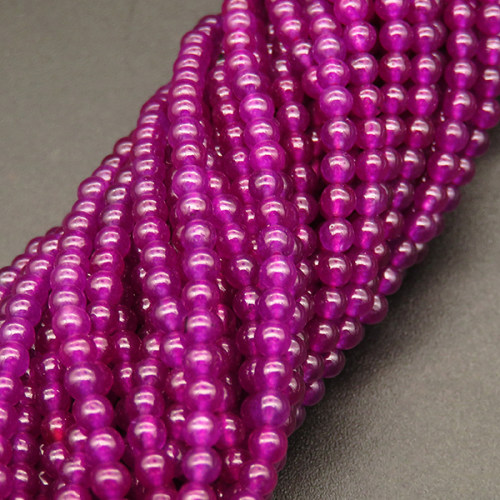 Natural Alabaster,Round,Dyed,Purple,3mm,Hole:0.4mm,about 125pcs/strand,about 6g/strand,5 strands/package,15"(38cm),XBGB03945vbnb-L001