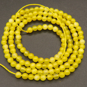 Natural Alabaster,Round,Dyed,Yellow,3mm,Hole:0.4mm,about 125pcs/strand,about 6g/strand,5 strands/package,15"(38cm),XBGB03948vbnb-L001