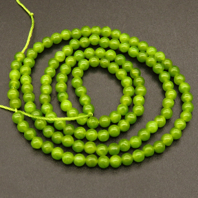 Natural Alabaster,Round,Dyed,Grass green,3mm,Hole:0.4mm,about 125pcs/strand,about 6g/strand,5 strands/package,15"(38cm),XBGB03954vbnb-L001